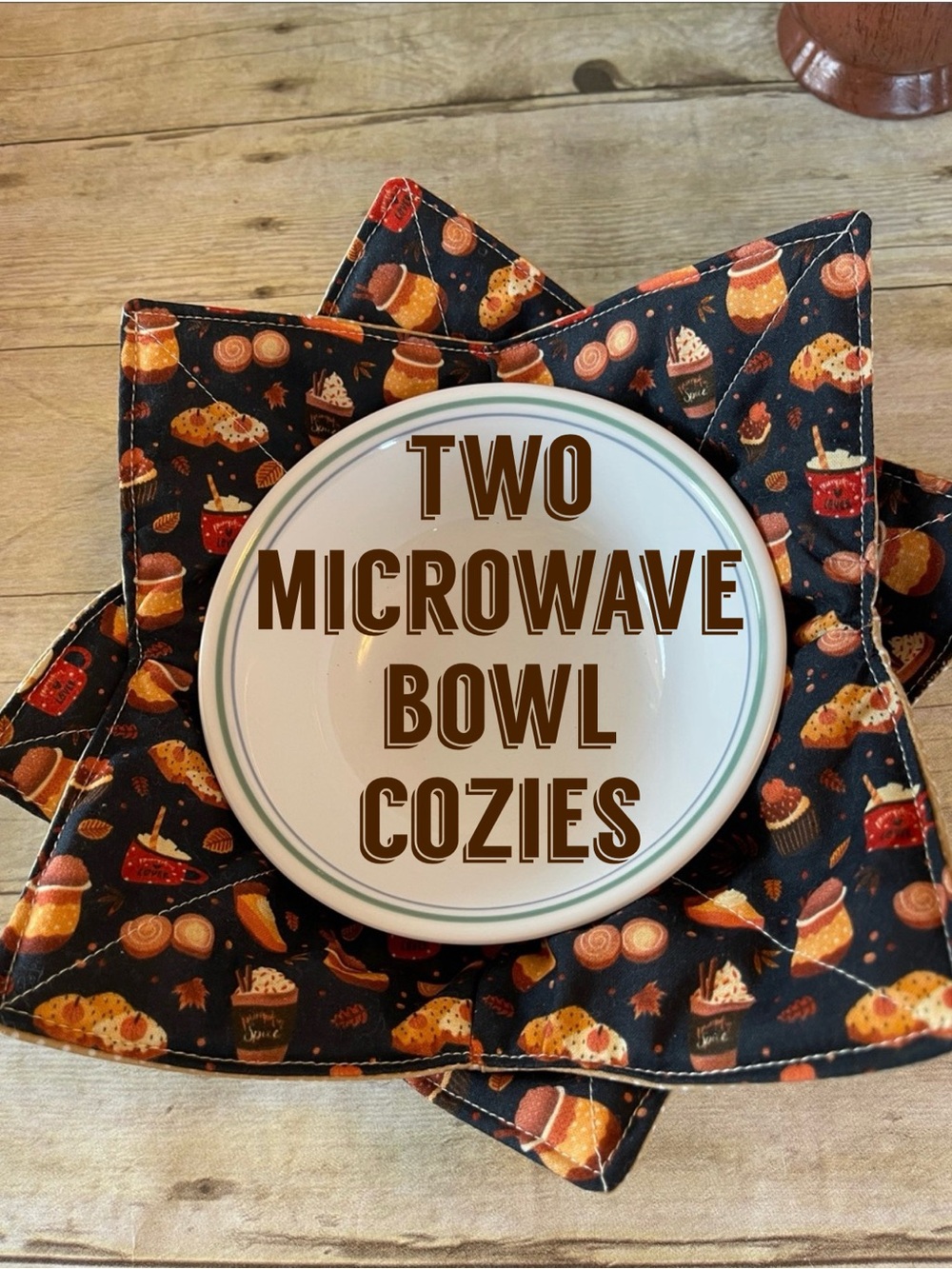 2 Micro/Ice Cream Bowl Cozies Fall Comforts Set of 2